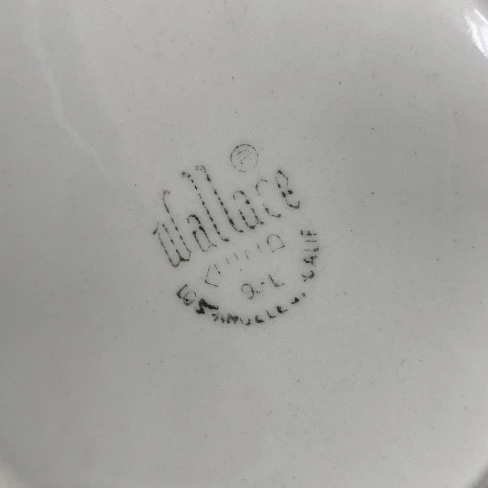 4 Wallace China Brown Airbrush Rim Bread Plates L.A, Calif Vtg Restaurant Ware